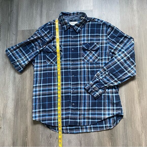Weatherproof Vintage Flannel Shirt Blue Plaid Button Down XL Men’s - Picture 6 of 7